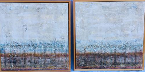 Old man and the sea-3 (diptych 2009, 2x60x60, acryl:mixed materials on canvas)